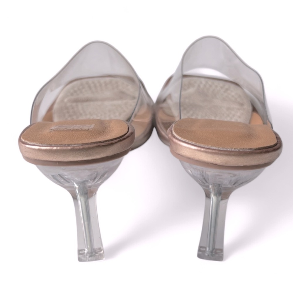 Clear Slide Heeled Sandals w Rose Gold Soles, Formal HOCO, Women’s Sz 8.5 - Picture 4 of 7